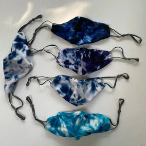 BUNDLE of 5  kids 100% cotton mask with adjustable straps. Tie dye.